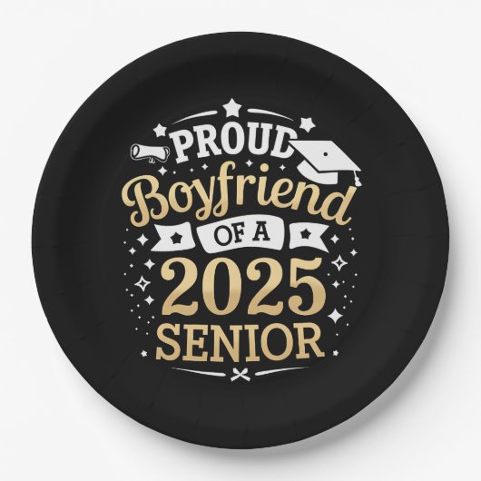 Stolzer Freund eines 2025-Graduate-Abschlusses Pappteller (Vorderseite)