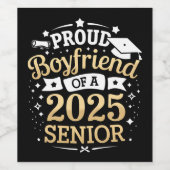 Stolzer Freund eines 2025-Graduate-Abschlusses Weinetikett (Einzelnes Label)