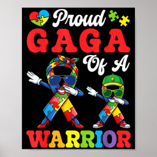 Stolzer Gaga eines Autismuskriegers mit dabbing Ba Poster