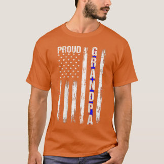 Stolzer Großvater Blue Line Amerikanische Flagge P T-Shirt