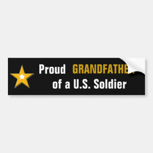 Stolzer Großvater einer US-Soldat-Militär-Familie Autoaufkleber