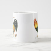 Stolzer Hahn mit Henne und Hühnern Jumbo-Tasse (Vorderseite)