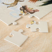 Stolzer Hahn mit Henne und Hühnern Puzzle (Seite)