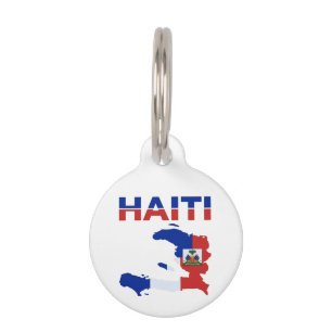 Stolzer Haitianer Haiti-Flagge Karte Heritage-Desi Haustiermarke