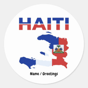 Stolzer Haitianer Haiti-Flagge Karte Heritage-Desi Runder Aufkleber