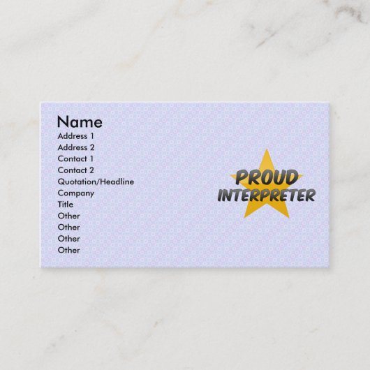 Stolzer Interpret Visitenkarte (Vorderseite)