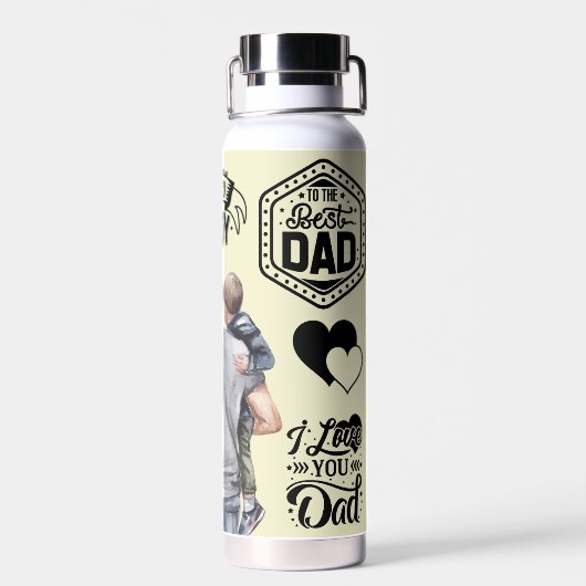 Stolzer Jungenvater Trinkflasche (Rückseite)