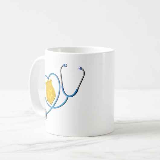 Stolzer Krankenschwester-Polizei-Offizier Kaffeetasse (Vorderseite Links)