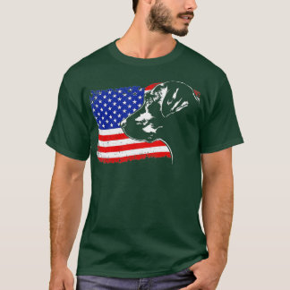 Stolzer Labrador Retriever Amerikanische Flagge pa T-Shirt