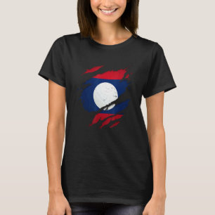 Stolzer Laote, zerrissene laotische Flagge T-Shirt