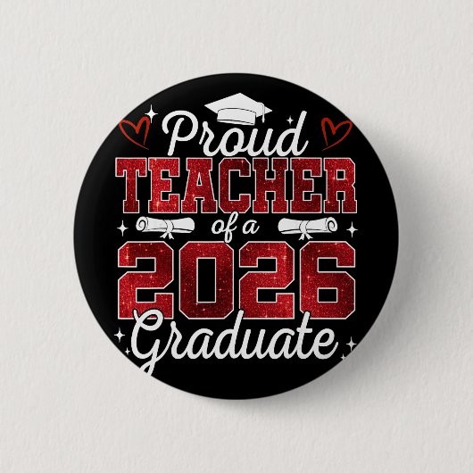 Stolzer Lehrer eines Absolventen der Klasse 2026 S Button (Vorderseite)