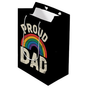 Stolzer LGBTQ-Vater Gay Pride LGBTQ-Verbündeter Va Mittlere Geschenktüte