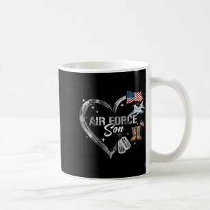 Stolzer Luftwaffen-Sohn Herz Camo US Familien-Matc Kaffeetasse