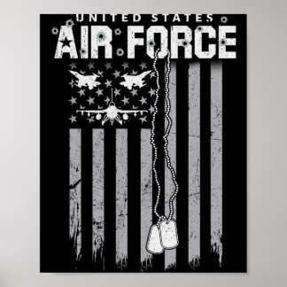 Stolzer Luftwaffen-Veteran Militärflagge amerikani Poster
