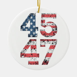 Stolzer Maga 47. Trump gewann am Tag der Amtseinfü Keramik Ornament