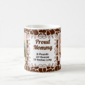 Stolzer Mama-Giraffen-Druck mit Baby-Fotos Kaffeetasse (Mittel)