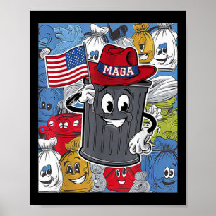 Stolzer Mega-Müll Trump-Anhänger Mülltonnen-Carto Poster