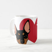 STOLZER MINIMALER BUTTON-MAMA/VATER klassische Kaffeetasse (Vorderseite Links)