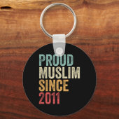 Stolzer Muslim seit 2011 Umarme islamischen Glaube Schlüsselanhänger (Vorderseite)