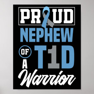 Stolzer Neffe eines T1d-Kriegers Diabetes-Bewussts Poster