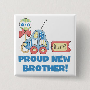 Stolzer neuer Bruder - Es ist ein Junge Button