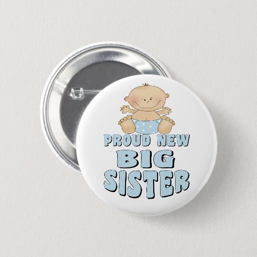 Stolzer neuer große Schwester-Junge Button (Vorne & Hinten)