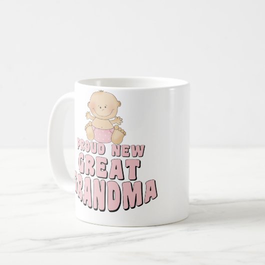 STOLZER NEUER großer Großmutter-T - Shirt Kaffeetasse (Vorderseite Links)