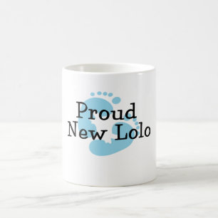 Stolzer neuer Lolo-Baby-Junge Fußabdrücke Kaffeetasse