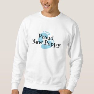 Stolzer neuer Mohn-Baby-Junge-Fußabdrücke Sweatshirt