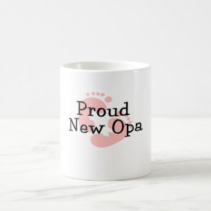 Stolzer Neuer Opa Baby Mädchen Fußabdrücke Kaffeetasse