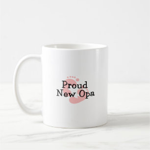 Stolzer neuer Opa Baby Mädchen Fußabdrücke Kaffeetasse