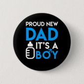 Stolzer neuer sein Vater ein Jungen-neuer Button (Vorderseite)