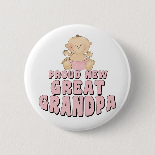 Stolzer neuer Urgroßvater Girl Button (Vorderseite)