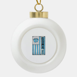 stolzer neuer Vater Babyfüße Flagge Vektor Design_ Keramik Kugel-Ornament