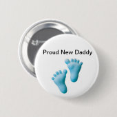 Stolzer neuer Vati Button (Vorne & Hinten)