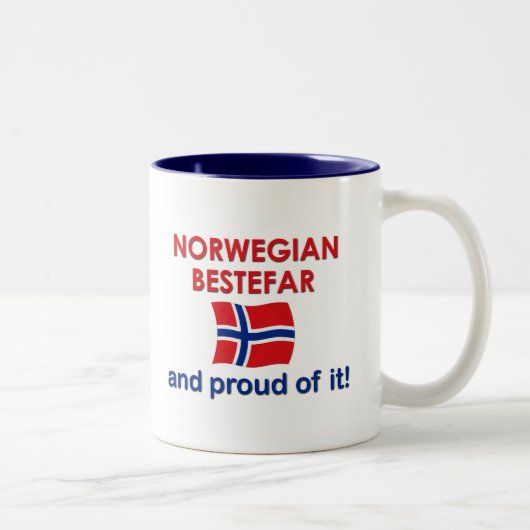 Stolzer Norweger Bestefar (Großvater) Zweifarbige Tasse (Rechts)