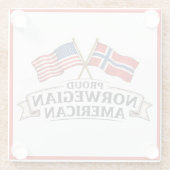 Stolzer norwegisch-amerikanischer Glasuntersetzer (Rückseite)