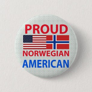 Stolzer norwegischer Amerikaner Button