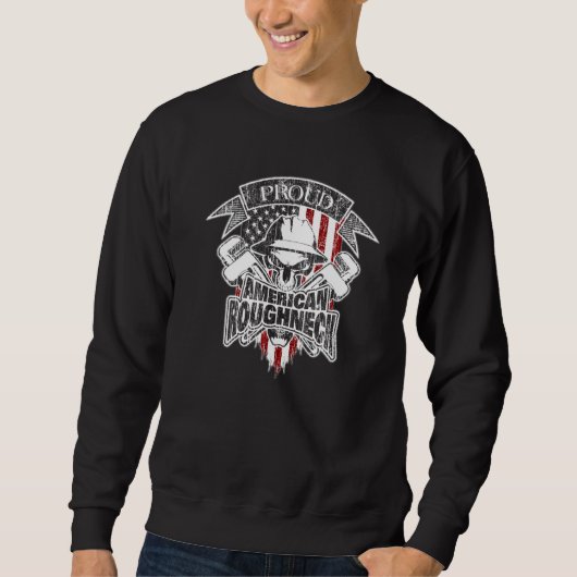 Stolzer Ölbohrinsel-Roughneck-Ölfeldarbeiter mit A Sweatshirt (Vorderseite)