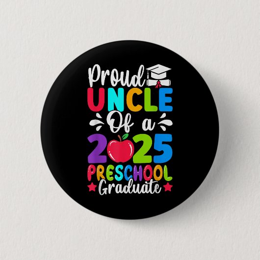 Stolzer Onkel Cl Von 2025 Vorschule Prek Absolvent Button (Vorderseite)