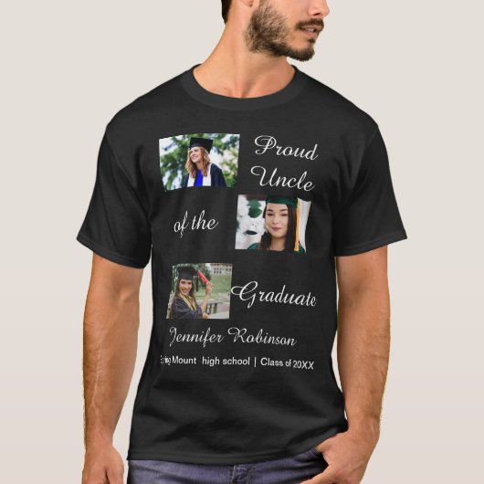 Stolzer Onkel des Absolventen Benutzerdefinierte F T-Shirt (Vorderseite)