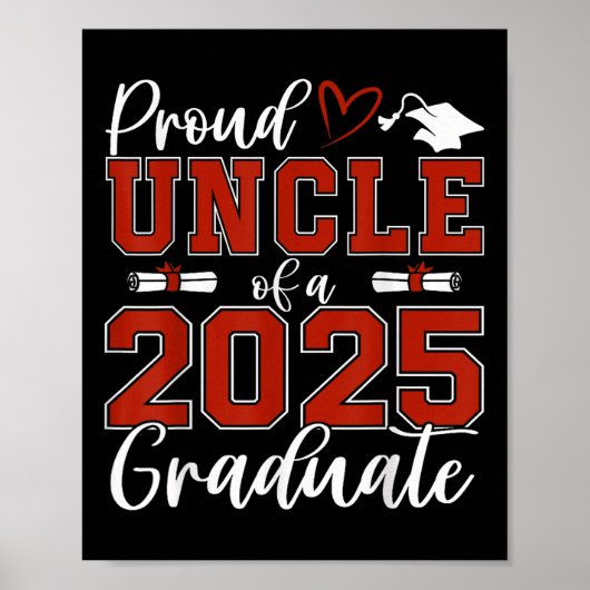 Stolzer Onkel eines Absolventen der Klasse 2025 Se Poster (Vorne)