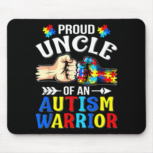 Stolzer Onkel eines Autismus-Kriegers Autismus-Bew Mousepad (Vorne)