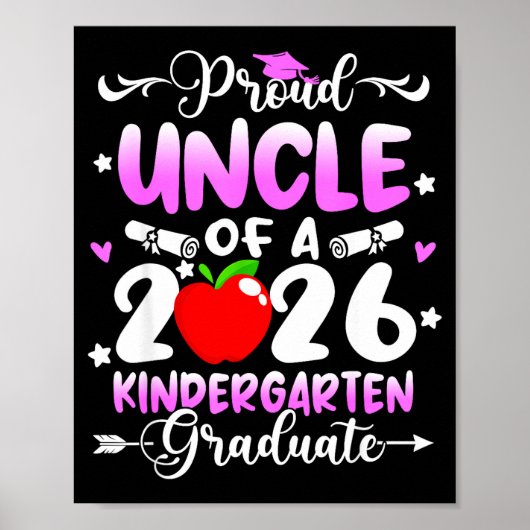 Stolzer Onkel eines Kindergartenabsolventen von 20 Poster (Vorne)