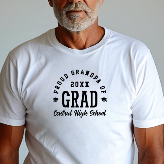 Stolzer Opa Absolvent Varsity-Typografie Abschluss T-Shirt