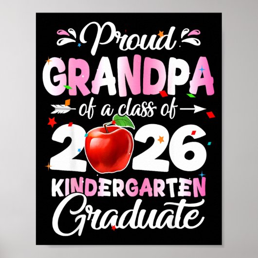 Stolzer Opa einer Kindergarten-Abschlussklasse Poster (Vorne)