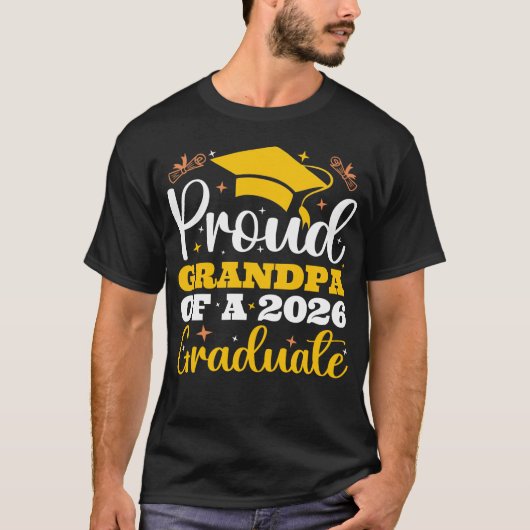 Stolzer Opa eines 2026 Personalized Abschluss T-Shirt (Vorderseite)