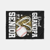 Stolzer Opa eines 2026 Senior Baseball-Absolventen Fleecedecke (Vorderseite (Horizontal))