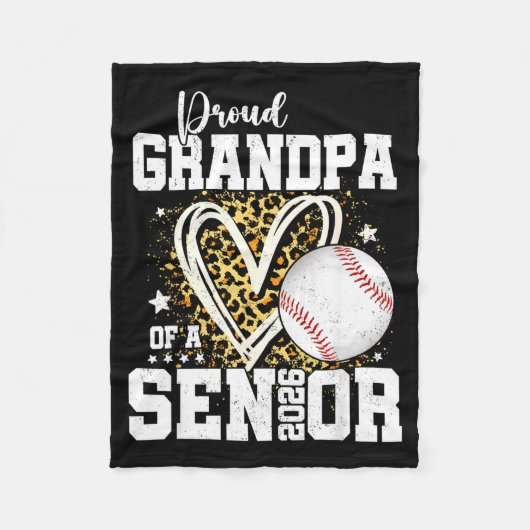 Stolzer Opa eines 2026 Senior Baseball-Absolventen Fleecedecke (Vorderseite)