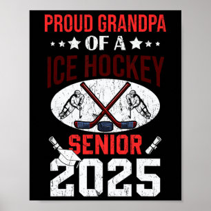 Stolzer Opa eines Eishockey Seniors 2025 Absolvent Poster